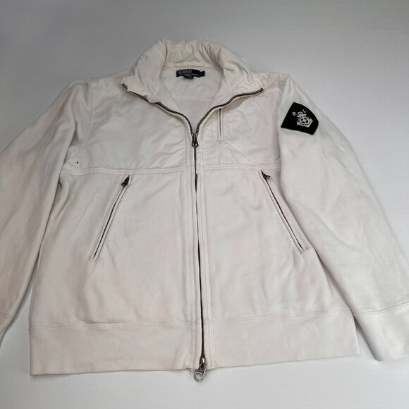 Ralph Lauren Jacket Men Large Full Zip Pockets Retro Polo Anchor Patch Coat Core - Picture 1 of 16